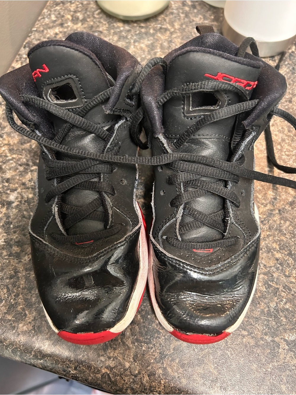 Kids Black and Red Jordans